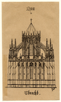 39862 Opstand van het koor van de Domkerk te Utrecht, gerestaureerd door architect F.J. Nieuwenhuis.